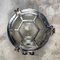 Vintage Japanese Industrial Aluminium and Reed Glass Circular Wall Light 1