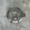 Vintage Japanese Industrial Aluminium and Reed Glass Circular Wall Light 2