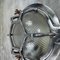 Vintage Japanese Industrial Aluminium and Reed Glass Circular Wall Light 4