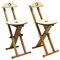 Beech Folding Chairs, Italy, 1980s, Set of 2 1