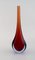 Murano Vase in Reddish and Clear Mouth Blown Glass, Image 2