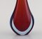Murano Vase aus rötlichem und klarem mundgeblasenem Glas 5