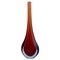 Murano Vase in Reddish and Clear Mouth Blown Glass 1