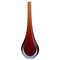 Murano Vase in Reddish and Clear Mouth Blown Glass, Image 1