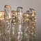 Ice Glass Light Fixtures from Kalmar, 2 Wall Scones and 2 Chandeliers, Set of 4 5
