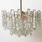 Ice Glass Light Fixtures from Kalmar, 2 Wall Scones and 2 Chandeliers, Set of 4 6