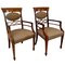 19th Century Victorian Mahogany Inlaid Desk Chairs, Set of 2 1