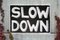 Slow Down, Black and White Hand Painted Ink on Watercolor Paper, Modern Word Art, 2021, Image 2