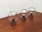 Vintage German Space Age Chrome & Glass Lamps by Motoko Ishii for Staff, Set of 4 6