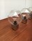 Vintage German Space Age Chrome & Glass Lamps by Motoko Ishii for Staff, Set of 4 2