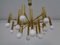 Large Italian Brass Chandelier by Gaetano Sciolari for Sciolari, 1960s 1