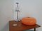 Lampada da tavolo in plastica arancione e placcata in cromo, Italia, anni '60, Immagine 5