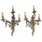 Appliques Murales Antiques en Bronze Doré, Set de 2 1