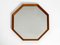 Octagonal Teak Wall Mirror, 1960s 1