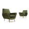 Green Velvet Armchairs, 1950s, Set of 2 1