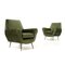 Green Velvet Armchairs, 1950s, Set of 2, Image 1