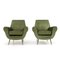 Green Velvet Armchairs, 1950s, Set of 2 3