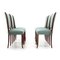 Velvet and Wood Dining Chairs, 1950s, Set of 6, Image 4