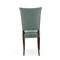 Velvet and Wood Dining Chairs, 1950s, Set of 6, Image 7