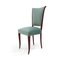 Velvet and Wood Dining Chairs, 1950s, Set of 6 6