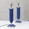Blue Ceramic and Chromed Metal Table Lamps from PAN Goebel, 1980s, Set of 2 2