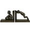 Art Deco Bronze Bookends of Boy and Girl Satyr by Paul Silvestre, 1920s, Set of 2 1