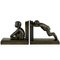 Art Deco Bronze Bookends of Boy and Girl Satyr by Paul Silvestre, 1920s, Set of 2, Image 1