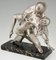 Art Deco Bronzeskulptur kubistischer Tänzer Pierrot und Colombine von Thomas François Cartier, 1930er 4