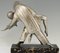 Art Deco Bronzeskulptur kubistischer Tänzer Pierrot und Colombine von Thomas François Cartier, 1930er 5