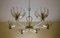 Brass & Glass Torchon 6-Arm Chandelier by Ercole Barovier for Barovier & Toso, 1940s 2