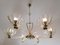 Brass & Glass Torchon 6-Arm Chandelier by Ercole Barovier for Barovier & Toso, 1940s 12