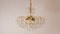 Large Mid-Century Brass & Crystal Glass Ceiling Lamp from Christoph Palme 1