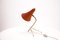 Lampe de Bureau Tripode Mid-Century avec Abat-jour Orange 4