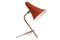 Lampe de Bureau Tripode Mid-Century avec Abat-jour Orange 1