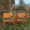 Wood and Straw Lounge Chairs, 1960s, Set of 2, Image 1