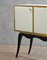 Venetian White Glass & Brass Squared Sideboard, 1950s 9