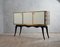 Venetian White Glass & Brass Squared Sideboard, 1950s, Image 7