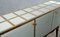 Venetian White Glass & Brass Squared Sideboard, 1950s 8