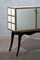 Venetian White Glass & Brass Squared Sideboard, 1950s, Image 3