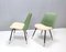 Green and Ivory Side Chairs by Gastone Rinaldi for Rima, 1950s, Set of 2 3