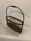 Mid-Century Teak, Metal & Brass Magazine Rack 6