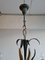 Mid-Century Bronze, Lacquered Iron & Faux Bamboo Chandelier 4