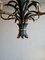 Mid-Century Bronze, Lacquered Iron & Faux Bamboo Chandelier 2