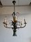 Mid-Century Bronze, Lacquered Iron & Faux Bamboo Chandelier, Image 1