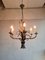 Mid-Century Bronze, Lacquered Iron & Faux Bamboo Chandelier 3