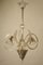 Lampada da soffitto in vetro di Murano a 3 braccia di Ercole Barovier per Barovier & Toso, anni '40, Immagine 1