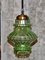Green Glass Ceiling Lamp, 1960s 1
