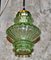 Green Glass Ceiling Lamp, 1960s 3