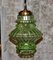 Deckenlampe aus grünem Glas, 1960er 2