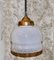 White & Gold Murano Glass Ceiling Lamp, 1960s 5